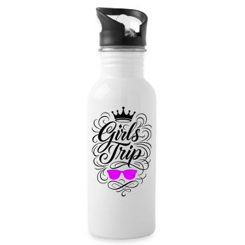 Girls Trip Holiday Travel Girls - Water bottle with straw - white - Right