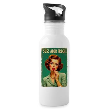 Retro Girl Design - Sucette « mignonne mais coquine » Edit - Gourde avec paille intégrée - blanc - Droite