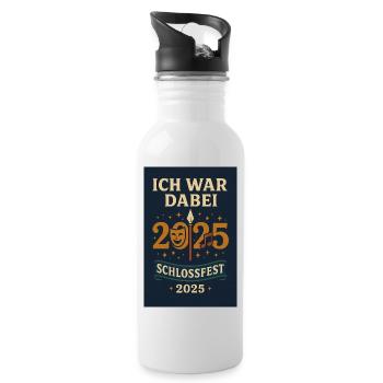 Ich war dabei - Schlossfest 2025 - Trinkflasche mit integriertem Trinkhalm - Weiß - Rechts