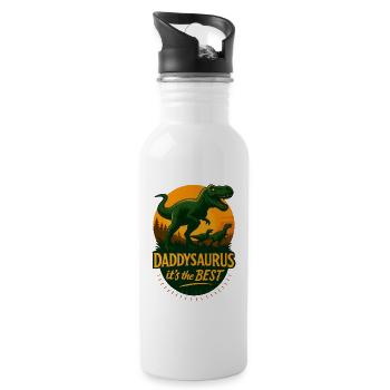 Daddysaurus c'est le meilleur - Gourde avec paille intégrée - blanc - Droite