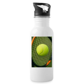 Sportarten - Tennis - Trinkflasche mit integriertem Trinkhalm - Weiß - Rechts