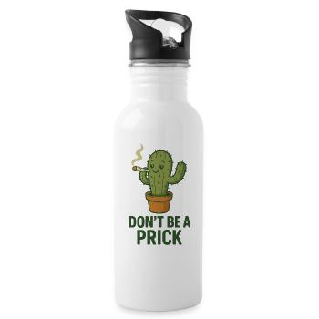 Cactus avec cigare – Diction - Gourde avec paille intégrée - blanc - Droite