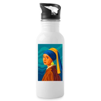 The Maiden (in suspension) - Water bottle with straw - white - Right