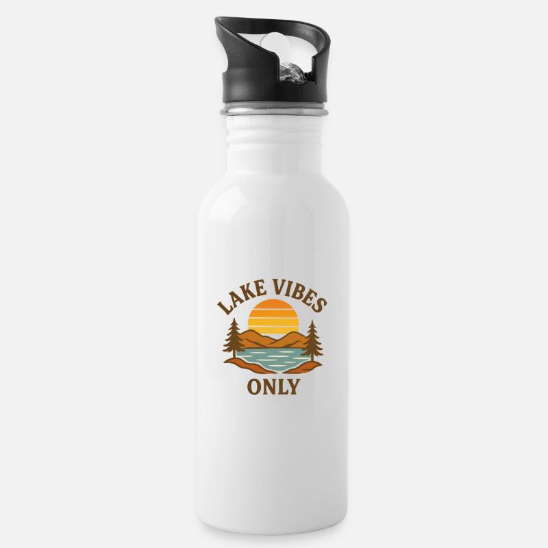 Lake Vibes uniquement - Gourde avec paille intégrée - blanc