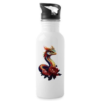 Real star serpent of the universe. - Water bottle with straw - white - Right