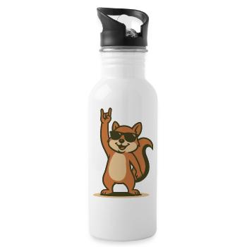 Rock'n'Roll Nutcracker - Water bottle with straw - white - Right