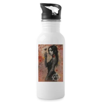 Art is weapon omikly femme guerrière révolution - Gourde avec paille intégrée - blanc - Droite