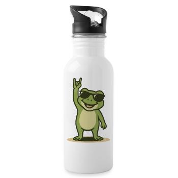 Rock’n’Ribbit - Gourde avec paille intégrée - blanc - Droite