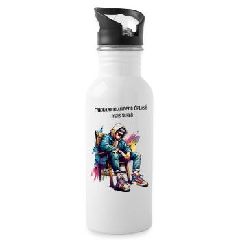 Emotionally exhausted but super stylish - Water bottle with straw - white - Right