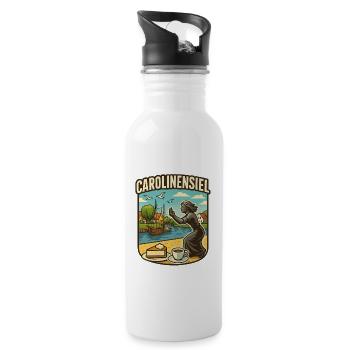 Carolinensiel - Trinkflasche mit integriertem Trinkhalm - Weiß - Rechts