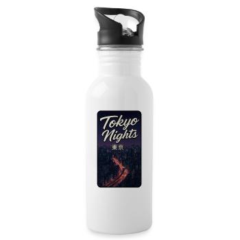 Tokyo Nights - Water bottle with straw - white - Right