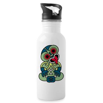 Hei Tiki Nouvelle-Zélande Maori - Gourde avec paille intégrée - blanc - Droite