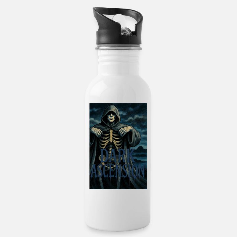Dark Ascension - Trinkflasche mit integriertem Trinkhalm - Weiß
