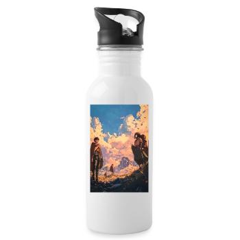 Epic Anime Journey Begins - Water bottle with straw - white - Right