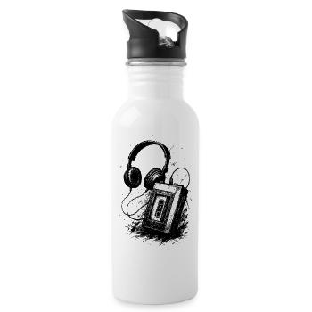 Analoger Klang - Trinkflasche mit integriertem Trinkhalm - Weiß - Rechts