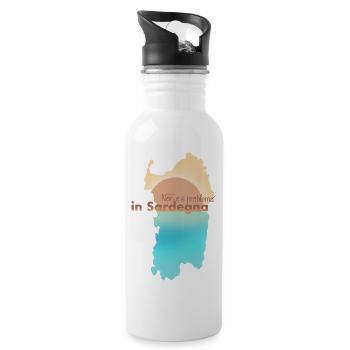 Non C’è Problema in Sardegna - Trinkflasche mit integriertem Trinkhalm - Weiß - Rechts
