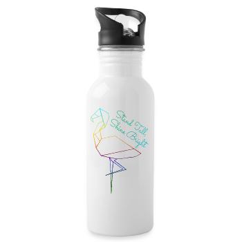 Stand Tall, Shine Bright - Trinkflasche mit integriertem Trinkhalm - Weiß - Rechts