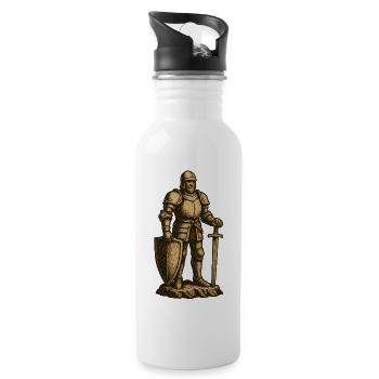 Chevalier en tenue de combat historique - Gourde avec paille intégrée - blanc - Droite