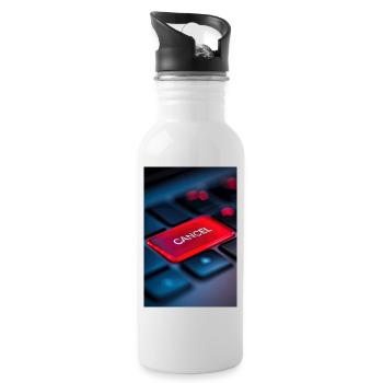 Rot Abbrechen-Tasten-Highlight - Trinkflasche mit integriertem Trinkhalm - Weiß - Rechts