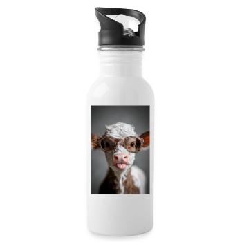 Cool Calf with Attitude - Water bottle with straw - white - Right