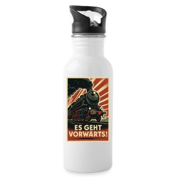 Railways Moving forward - Water bottle with straw - white - Right