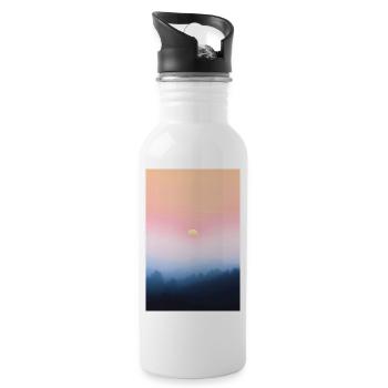 Colorful sunset in autumn - Water bottle with straw - white - Right