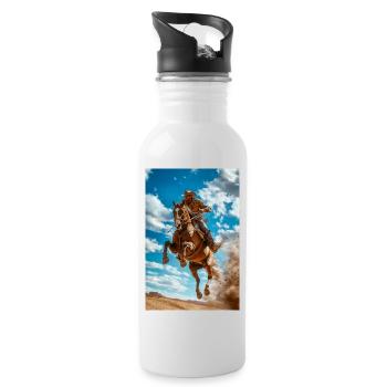 Epic Cowboy Jump - Water bottle with straw - white - Right