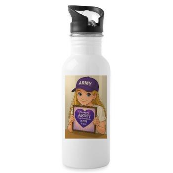 Army K-pop fans - Water bottle with straw - white - Right