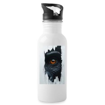 Piercing Primal Gaze - Water bottle with straw - white - Right