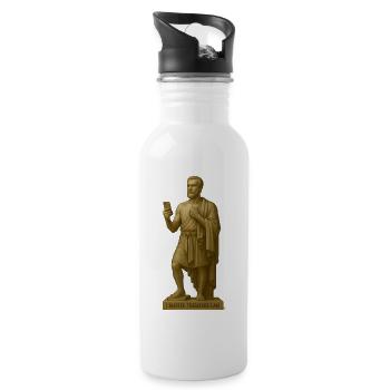 Maître philosophique du style en bois - Gourde avec paille intégrée - blanc - Droite
