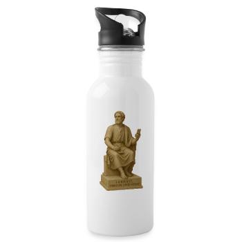 Antiker Philosophenstatue mit Smartphone - Trinkflasche mit integriertem Trinkhalm - Weiß - Rechts