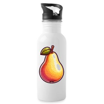 Pear fruit - Water bottle with straw - white - Right