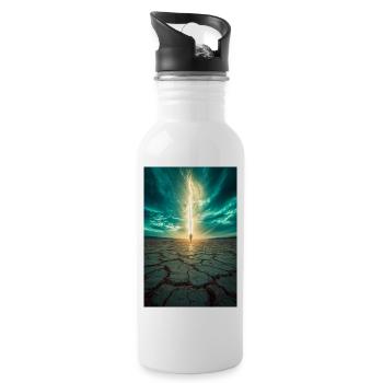 Vom Licht auserwählt - Trinkflasche mit integriertem Trinkhalm - Weiß - Rechts