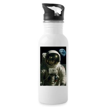 Moon Landing Hoax Concept Art - Water bottle with straw - white - Right