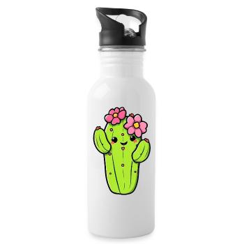 Cactus - Water bottle with straw - white - Right