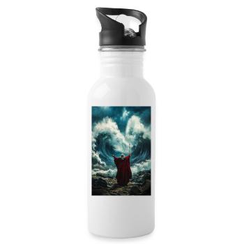 La force divine la mer - Gourde avec paille intégrée - blanc - Droite