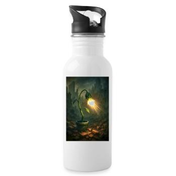 Futuristic plant - Water bottle with straw - white - Right