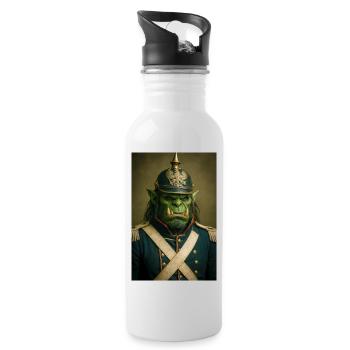 Orc Warlord in Ceremonial Dress - Water bottle with straw - white - Right