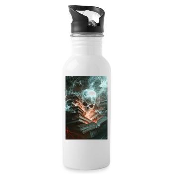 Haunted Knowledge Unleashed - Water bottle with straw - white - Right
