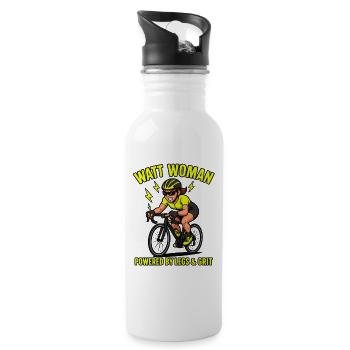Rennradfahrerin Shirt Watt Woman - Trinkflasche mit integriertem Trinkhalm - Weiß - Rechts
