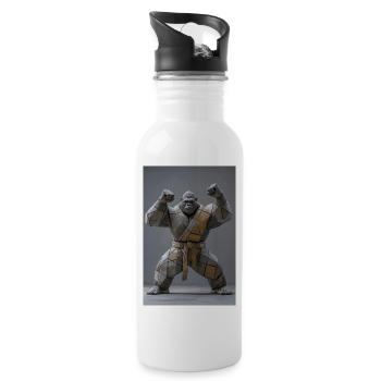 Sumo Gorilla Warrior - Water bottle with straw - white - Right