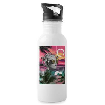 Cyber Tropic Rêve surréaliste - Gourde avec paille intégrée - blanc - Droite