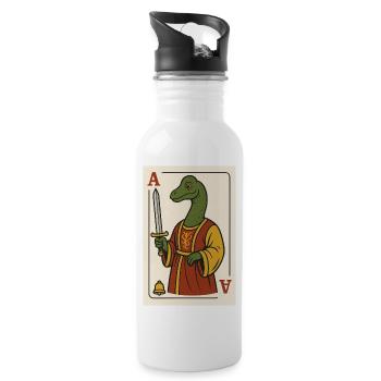 Ass Brachiosaurus - Trinkflasche mit integriertem Trinkhalm - Weiß - Rechts