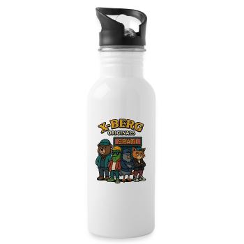 Kreuzberg Berlin Originals Bear Cucumber Dove Cat - Water bottle with straw - white - Right