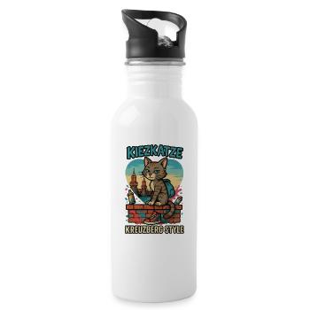 Kreuzberg Berlin - Water bottle with straw - white - Right