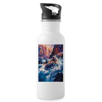 Whitewater Canyon Thrill Ride - Water bottle with straw - white - Right