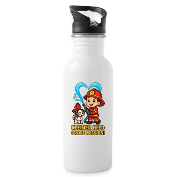 Petit héros, grande mission - Gourde avec paille intégrée - blanc - Droite