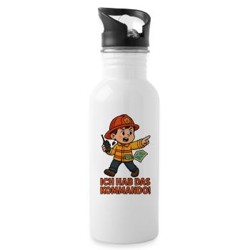 Fire Brigade Boy Child Command - Water bottle with straw - white - Right