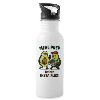 Meal Prep Avocado - Water bottle with straw - white - Right