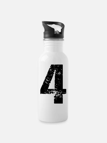 4 Number Leotard - Water bottle with straw - white